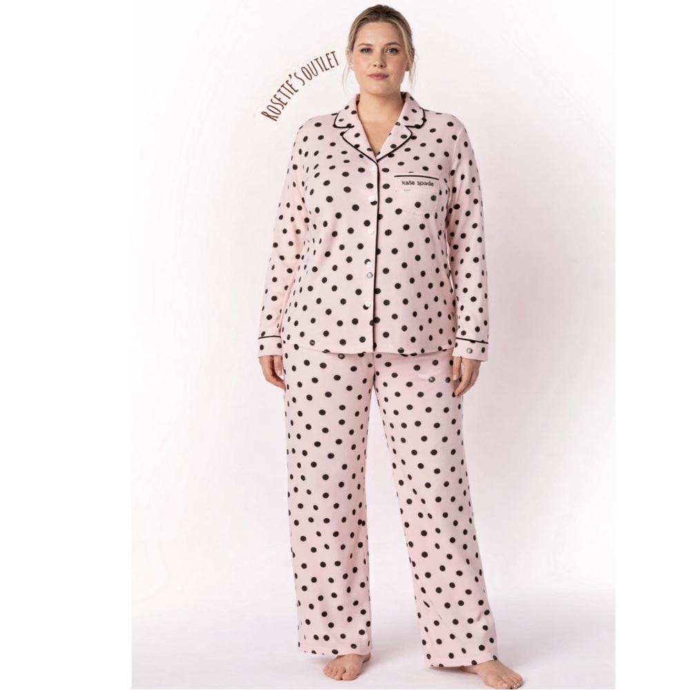 kate spade  Notch Collar Sleeve Long Pajama Set size 1X